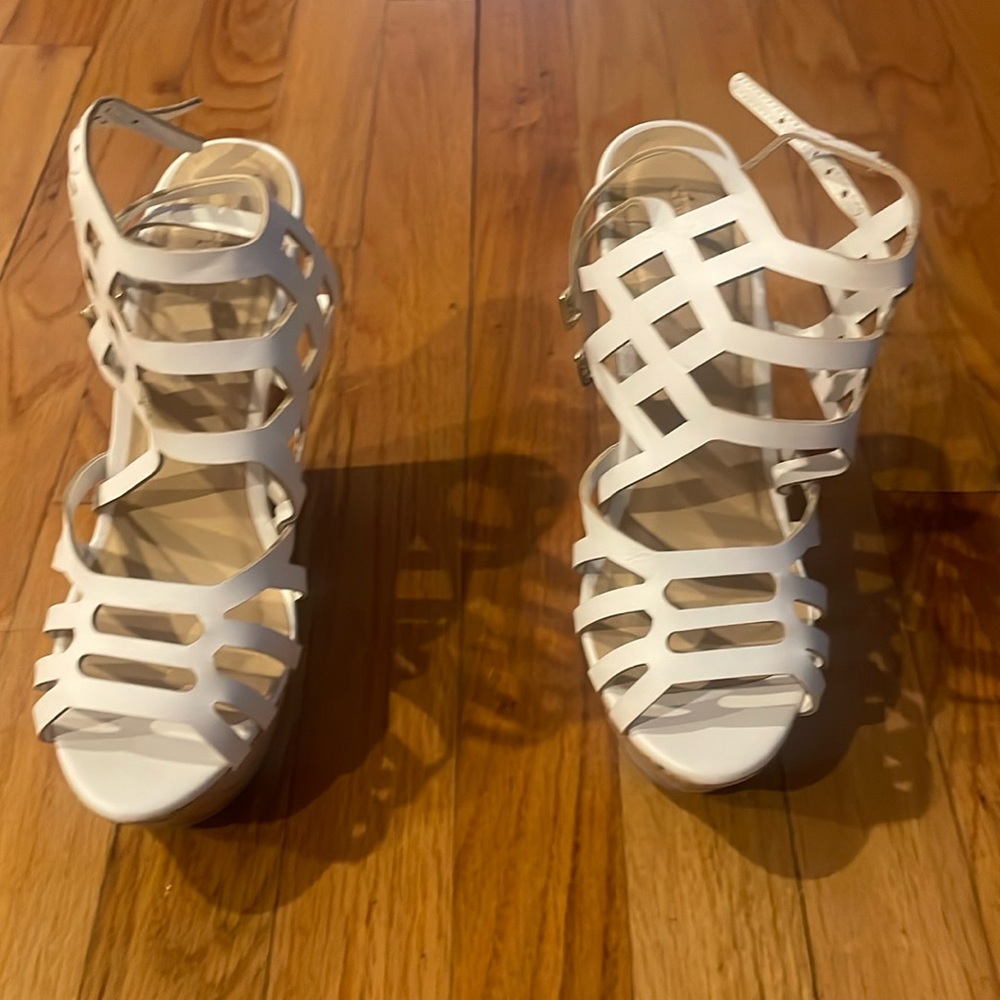 White charlotte russe wedges